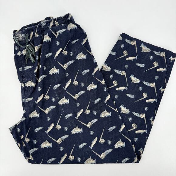 Columbia Vintage Y2K 2002 Pajama Bottom Outdoor Cotton Pants Mens Large Fishing - Picture 2 of 9